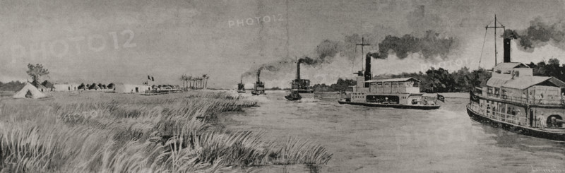 Fashoda Incident (1898): Arrival of the Anglo-Egyptian contingent at Fashoda...on 21 Sept 1898, 1898 Creator: Unknown.