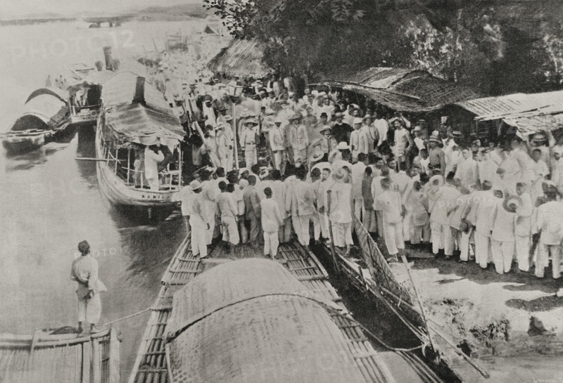Philippine Revolution (1896-1898): farewell to the Tagalog leaders, Sual (Luzón Island), 1898.  Creator: Enrique Laporta Valor.
