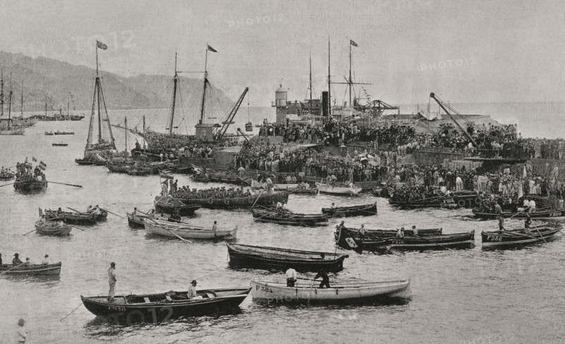 Cuban War: Spanish expeditionary forces at Santa Cruz de Tenerife, Canary Islands, Spain, 1898.  Creator: Unknown.