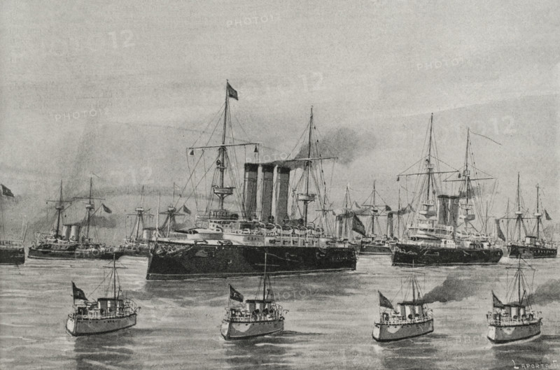Spanish-American War (1898): Spanish navy torpedo hunters, 1898.  Creator: Enrique Laporta Valor.