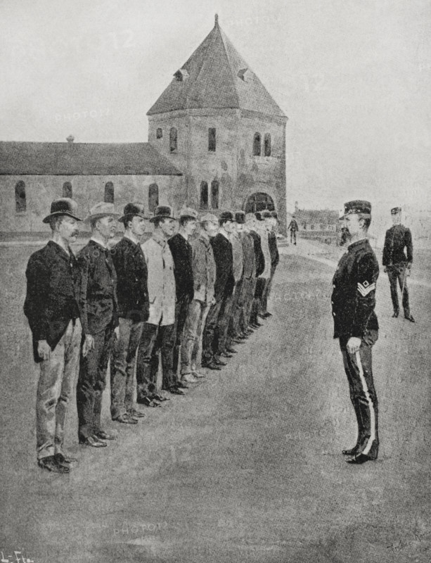 Spanish-American War: US war preparations following the sinking of the "Maine", 1898.  Creator: Unknown.