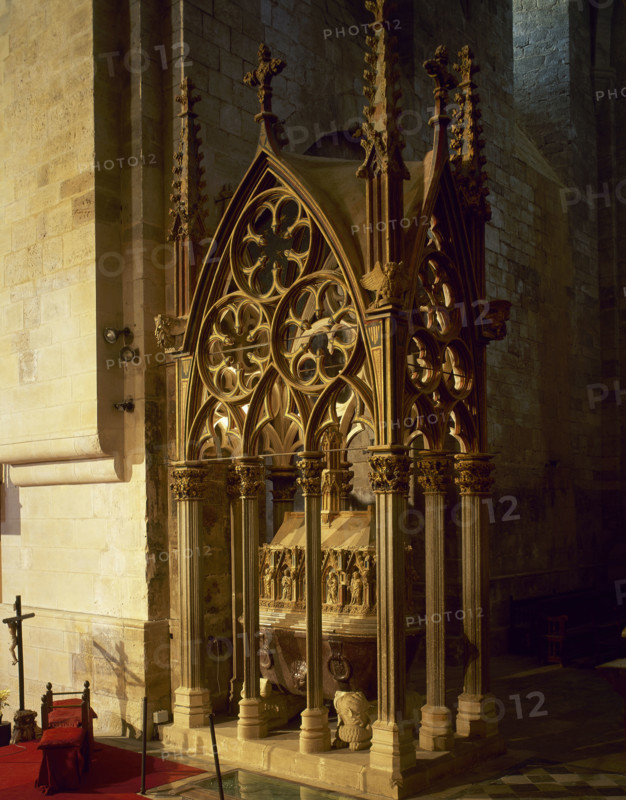 Tomb of King Pere III of Aragon, the Great, Monastery of Santes Creus, Aiguamúrcia, Spain, 2008.  Creator: LTL.