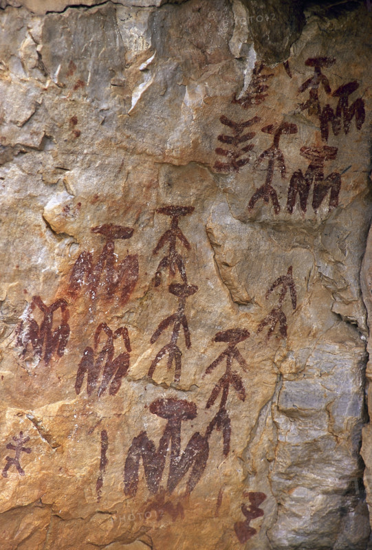 Peña Escrita prehistoric cave art, Fuencaliente, Castile-La Mancha, Spain, 2008.  Creator: LTL.