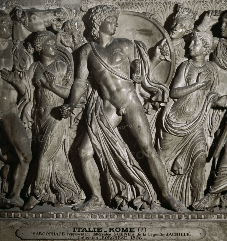 Attic sarcophagus depicting Achilles in the Court of King Lycomedes, Greek, c240 (2008).  Creator: Unknown.