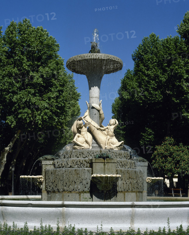 Galapagos Fountain or Isabel II Fountain, Glorieta de Nicaragua, Retiro Park, Madrid, Spain, 1996. Creator: LTL.