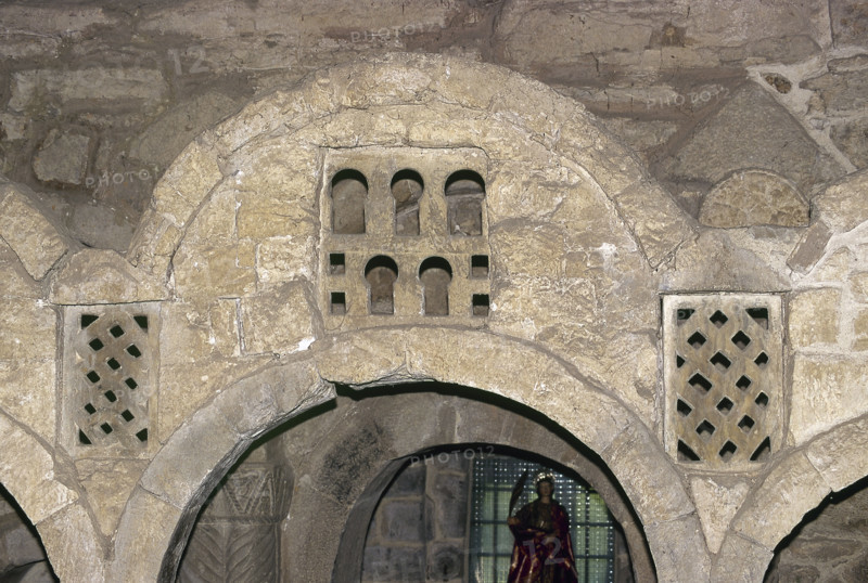 Latticework, Church of Santa Cristina de Lena, Pola de Lena, Asturias, Spain, 9th century, (2008). Creator: LTL.