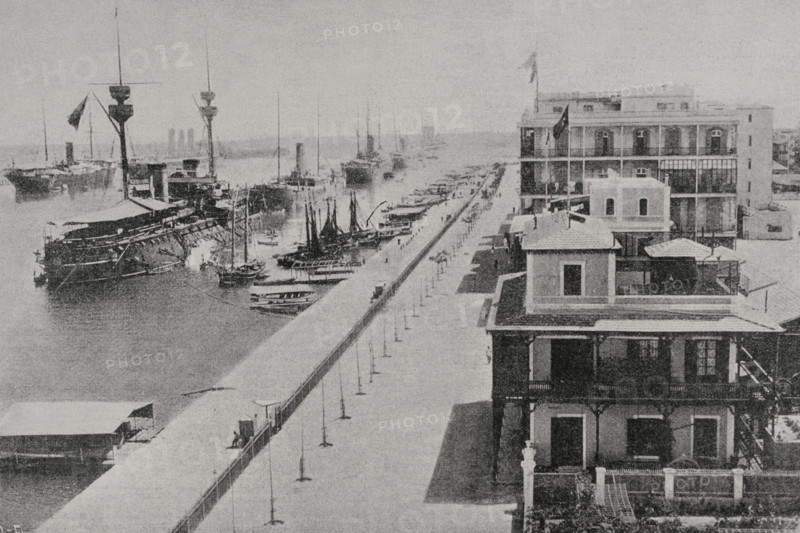 The squadron of Admiral Manuel de la Cámara in Port-Said, 1898. Creator: Unknown.