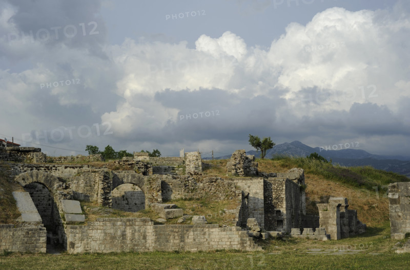 Partial view of the amphitheater ruins, ancient city of Salona, Solin, Croatia, 2018.  Creator: Unknown.