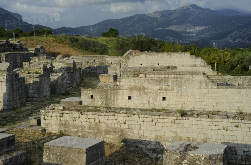 Partial view of the amphitheater ruins, ancient city of Salona, Solin, Croatia, 2018.  Creator: Unknown.