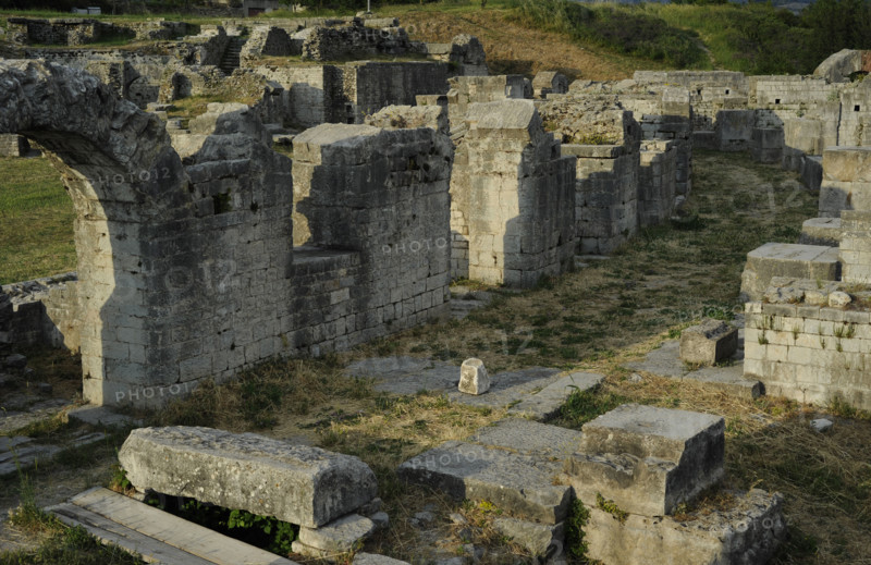 Partial view of the amphitheater ruins, ancient city of Salona, Solin, Croatia, 2018.  Creator: Unknown.