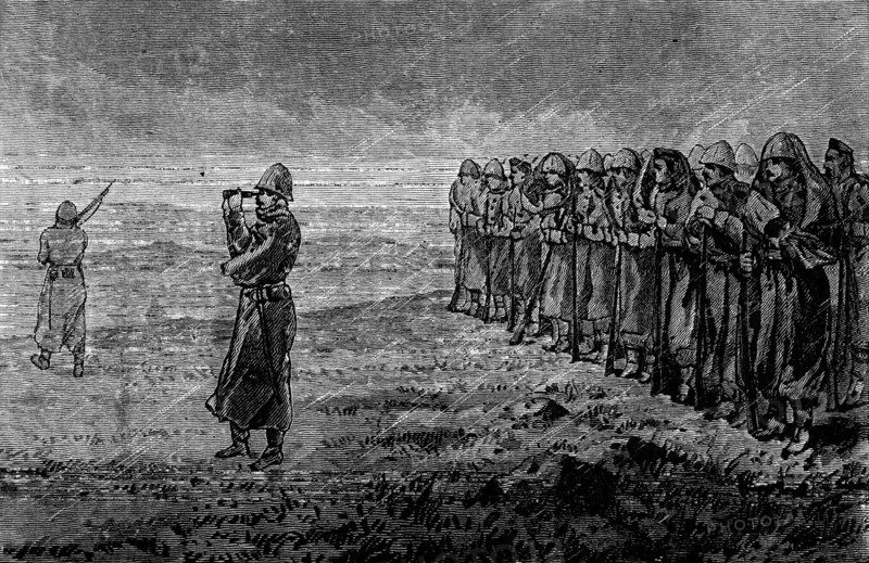 The Transvaal War: with the Natal Field Force - an outlying picket at dawn, 1881.  Creator: Unknown.