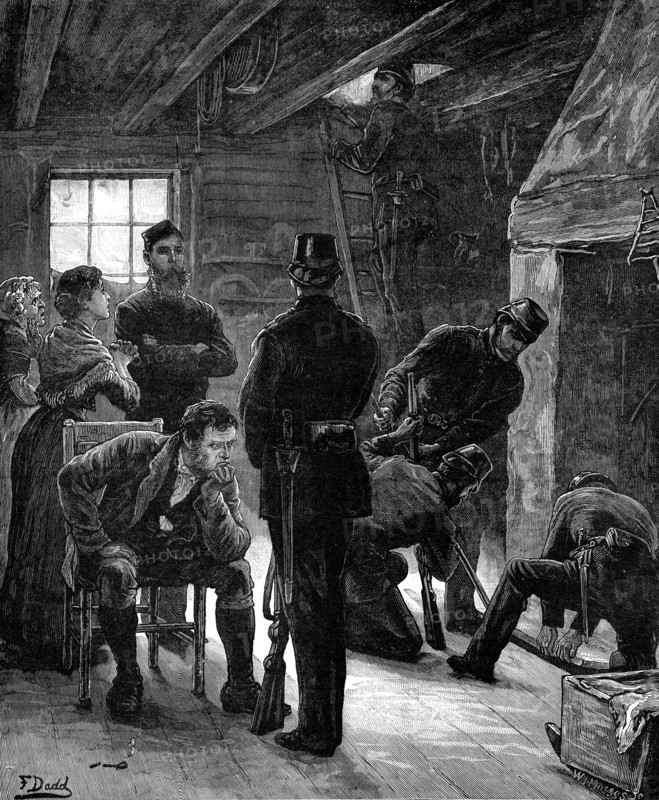 The State of Ireland: searching for arms, 1881.  Creator: W. I. Mosses.
