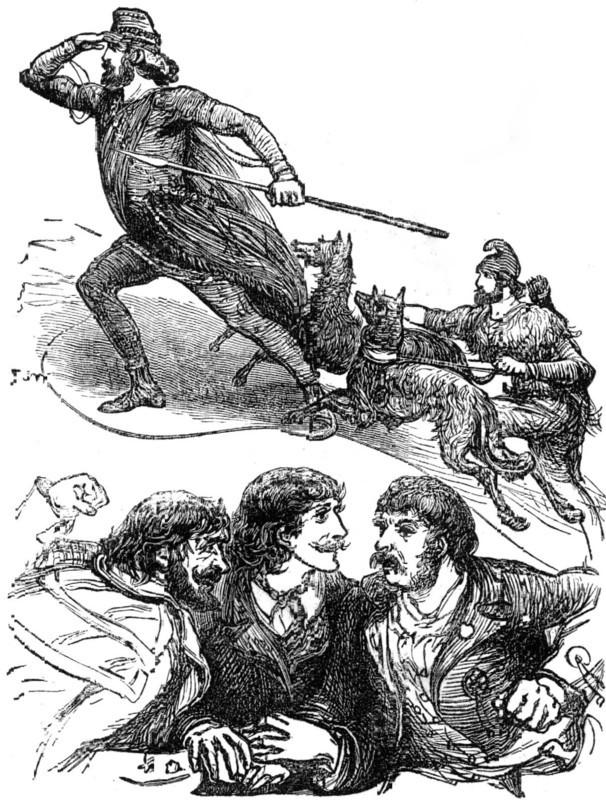 Sketches at the Lyceum: "The Cup":..."The Corsican Brothers"...Fabien with the peasants, 1881. Creator: R&E Taylor.