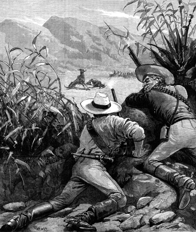The War in the Transvaal: how the Boers become good marksmen, 1881. Creator: Unknown.