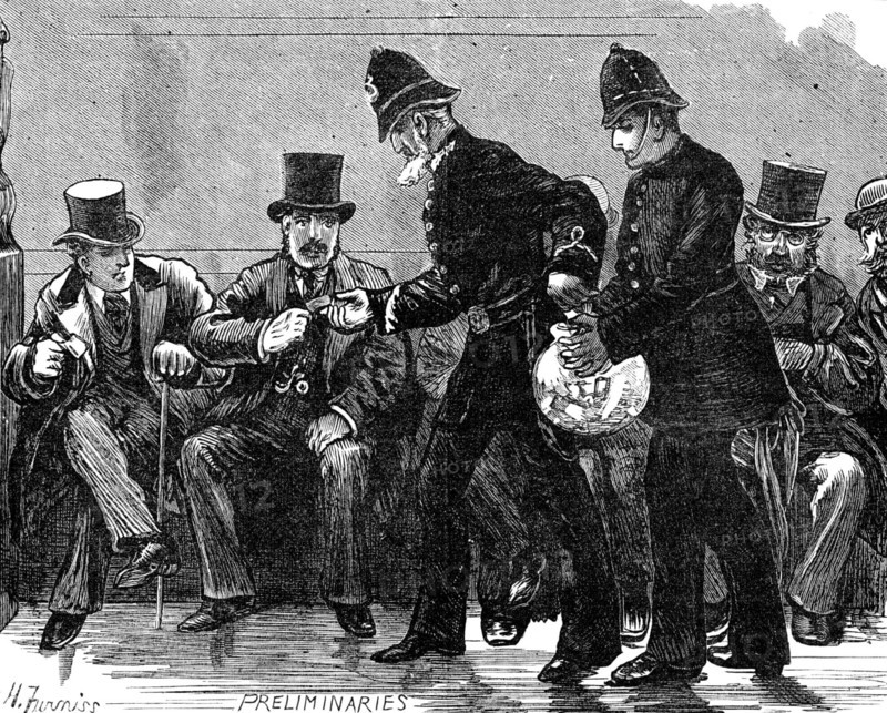 Admission to the Strangers' Gallery of the House of Commons: preliminaries, 1881. Creator: Unknown.