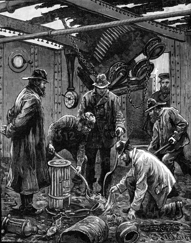 The steerage of the steamer Solway, at Kingstown, after the fire on board, 1881. Creator: Unknown.