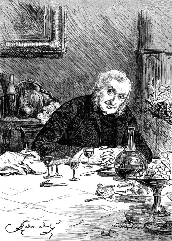 After dinner, when the ladies had retired, he loved to recount the story of his floggings, 1881. Creator: R&E Taylor.