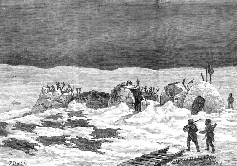 The American Franklin Search Expedition - reindeer camp in King William's Land, 1881. Creator: Unknown.