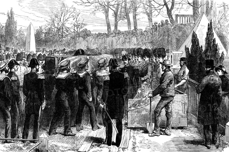 Interment of the remains of Lieutenant John Irving, R.N., in the Dean Cemetery, Edinburgh, 1881. Creator: Unknown.