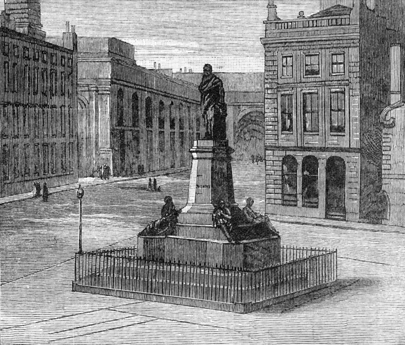 The Century of George Stephenson: monument to Stephenson at Newcastle-On-Tyne, 1881. Creator: Unknown.