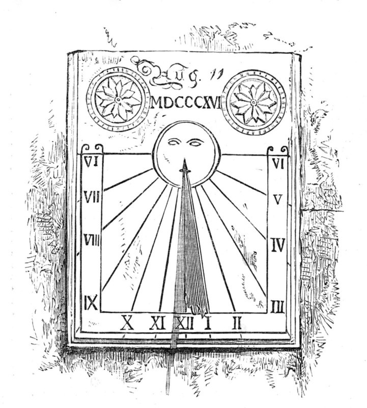 George Stephenson, Father of Railways: dial over the door of Stephenson's cottage..., 1881. Creator: Unknown.