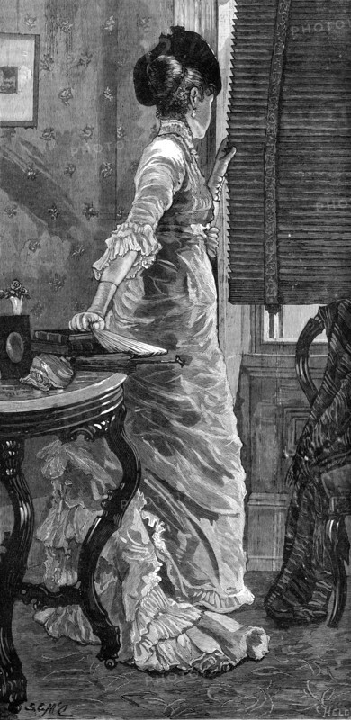 Somebody's Coming, 1881. Creator: Held.