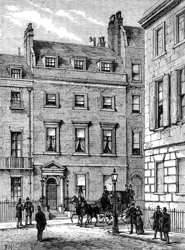 Lord Beaconsfield's house at 19, Curzon-Street, Mayfair, where he died, 1881. Creator: Unknown.