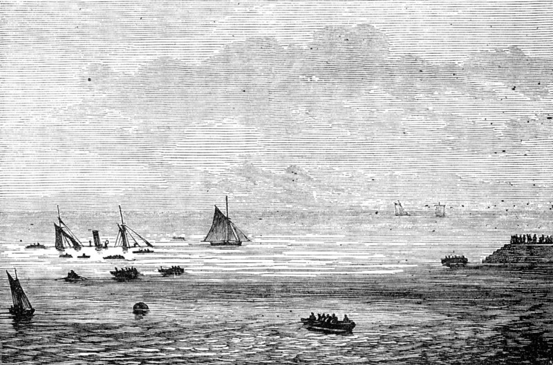 Wreck of the mail-packet Caledonia at St. Helier's, 1881. Creator: Unknown.