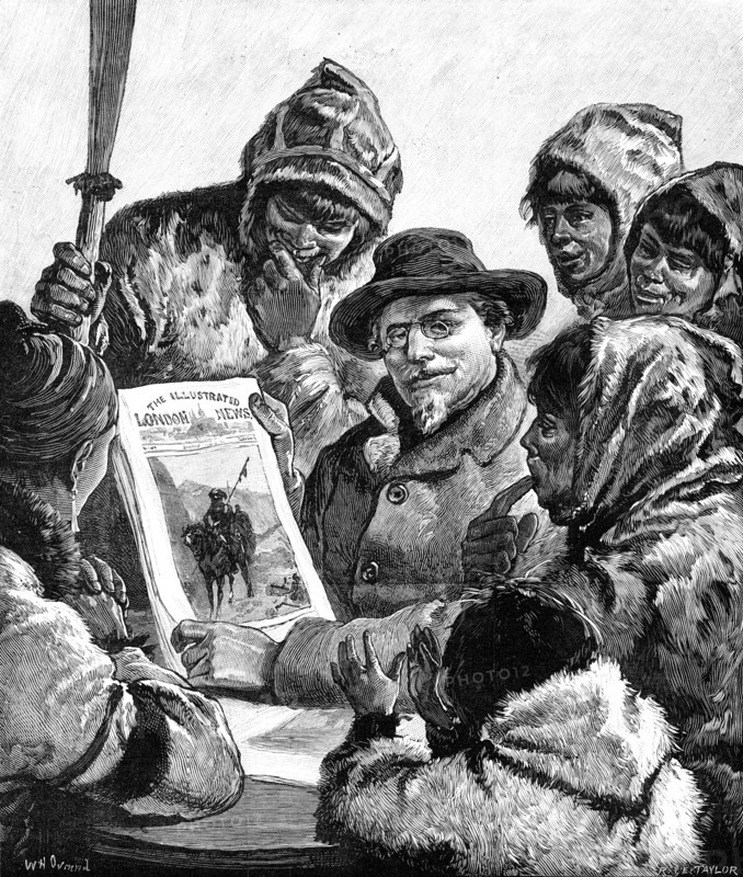 ...Lieutenant Schwatka Showing the esquimaux the "Illustrated London News", 1881. Creator: R&E Taylor.