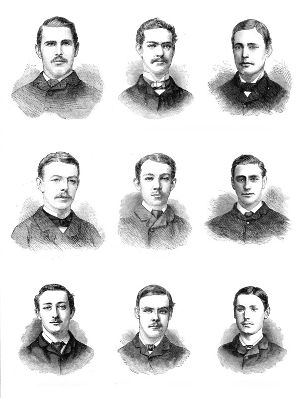 The Universities' Boat-Race: the Cambridge crew, 1881.  Creator: Unknown.