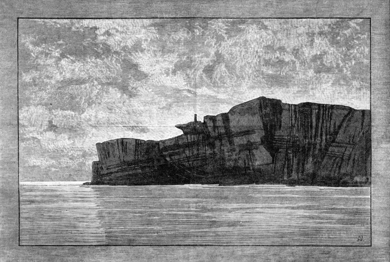 Sketches of the Gulf of St. Lawrence, Lower Canada: lighthouse at entrance to Gaspé Bay, 1881. Creator: Unknown.