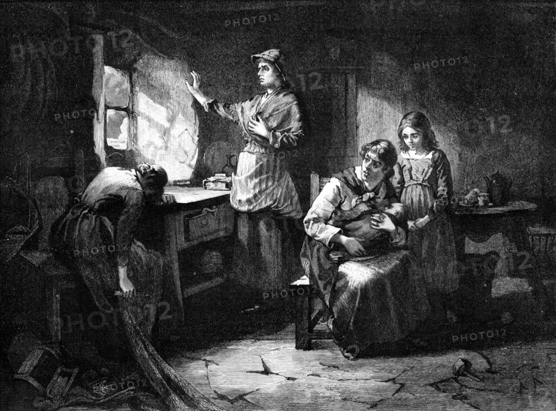 For Men must Work and Women must Weep, from the picture by W. H. Weatherhead..., 1883. Creator: Unknown.
