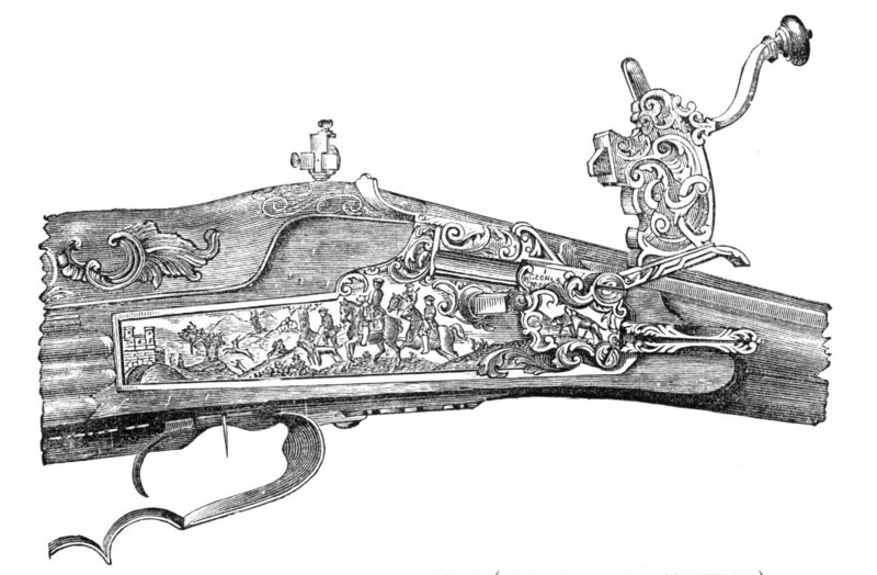 Ornamented wheel-lock musket (Munich, 17th century), (1881). Creator: Unknown.