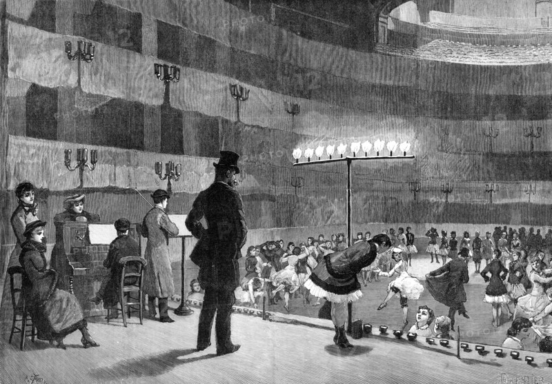 Rehearsing for the Pantomime, 1881. Creator: R&E Taylor.