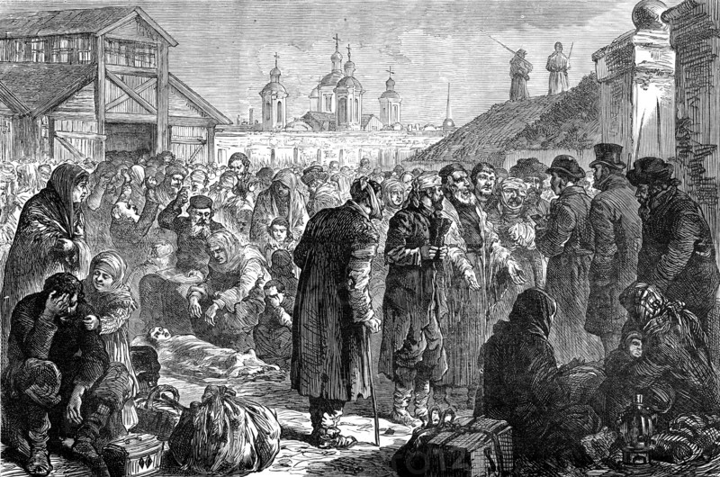 Persecution of the Jews in Russia: scene inside the arsenal at Kiev, 1881. Creator: Unknown.