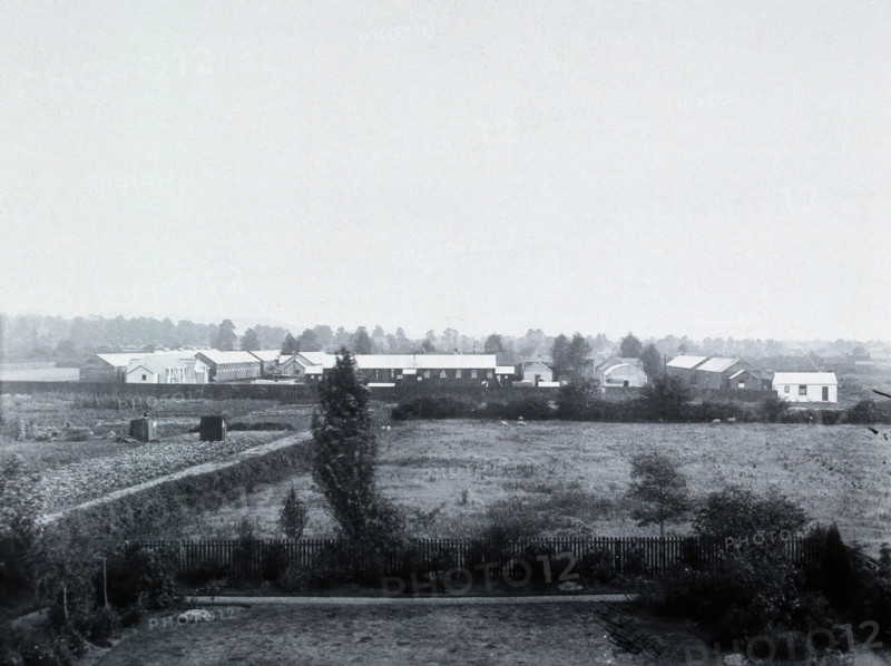 Gloucester smallpox epidemic, 1896: the isolation hospital seen from outside, 1896. Creator: HCF of Gloucester.