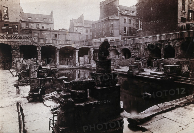 The ruins of a Roman bath in Bath, c1890. Creator: John Poole.