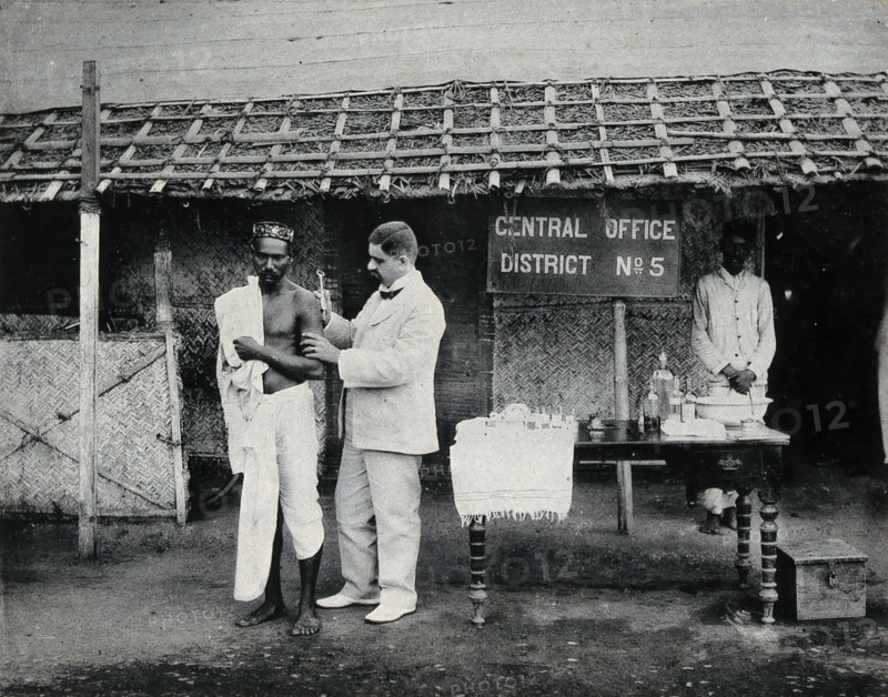 Bombay plague epidemic, 1896-1897: inoculation against plague, 1896/1897. Creator: Clifton & Co.