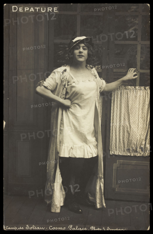 A prisoner of war dressed in drag, [between 1910 and 1919?]. Creator: L Soudan.
