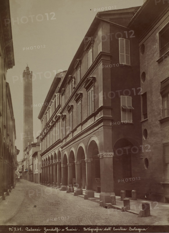 Gandolfi and Lucini Palaces, Bologna, between 1880-1890. Creator: Emilia.