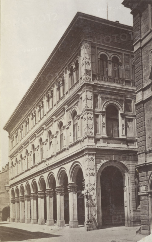 Two-storey building with an arcade, Bologna, between 1880-1886. Creator: Giorgio Sommer.