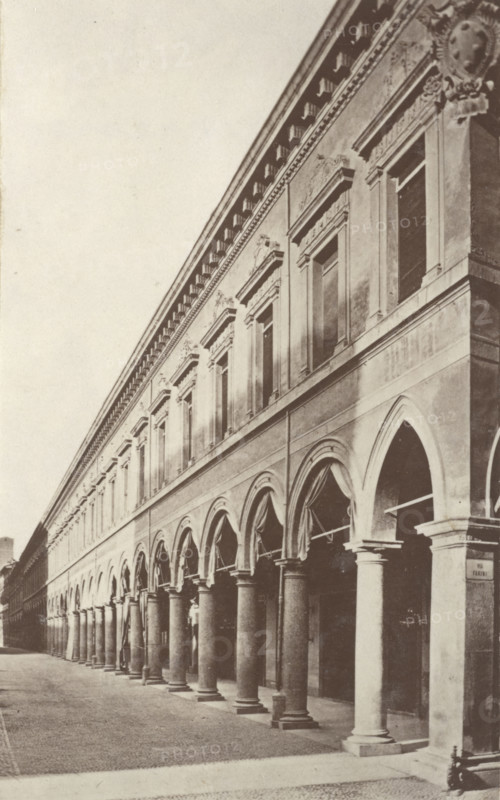 Archaeological Civic Museum façade, Bologna, between 1880-1886. Creator: Giorgio Sommer.