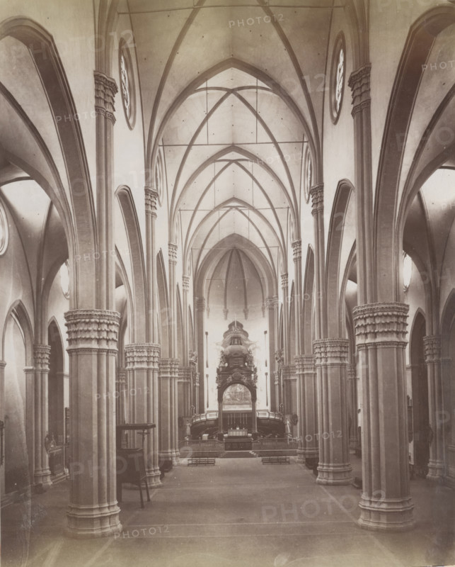 Interior of Basilica of San Petronio, Bologna, between 1880-1886. Creator: Giorgio Sommer.