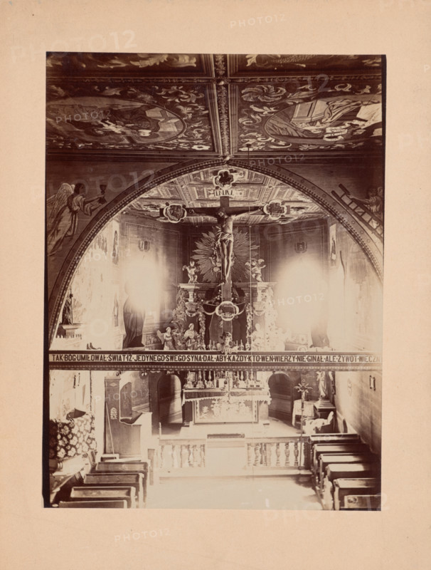 Interior of Church of the Nativity of the Blessed Virgin Mary, Kruzlowa Wyzna, 1895-1905. Creator: Stanislaw Tomkowicz.