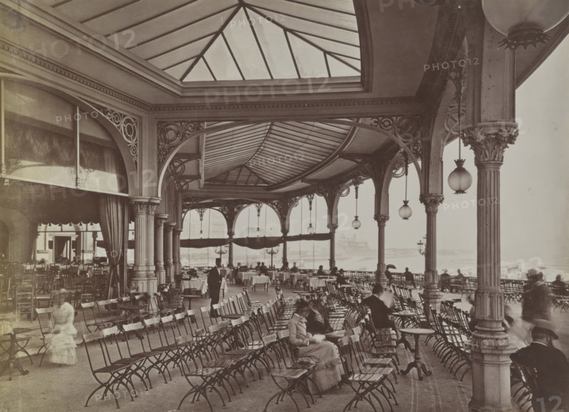 terrace, Kursaal, Ostend, between 1880-1890. Creator: Unknown.