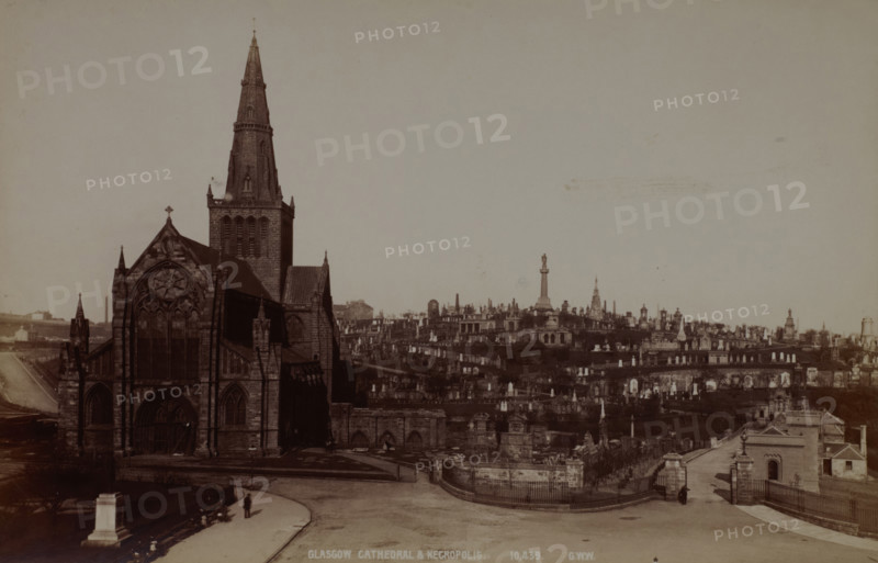 Cathedral Church of St Mungo and cemetery seen from the west, Glasgow, 1890-1900. Creator: Unknown.