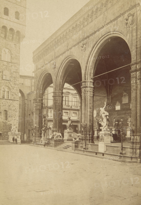 Loggia dei Lanzi, Florence, 1870-1880. Creator: Unknown.