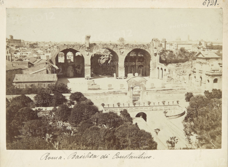 Remains of the Basilica of Maxentius and Constantine on the Via Sacra, Rome, between 1870-1880. Creator: Unknown.
