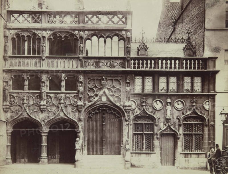 Basilica of the Holy Blood at Burg Square, Bruges, 1880-1890.  Creator: Unknown.