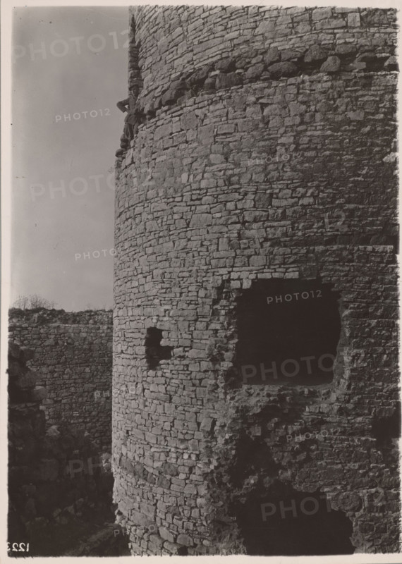 Castle - fragment of the lower parts of the cylindrical tower, Bedzin, 1924. Creator: A Karczewski.